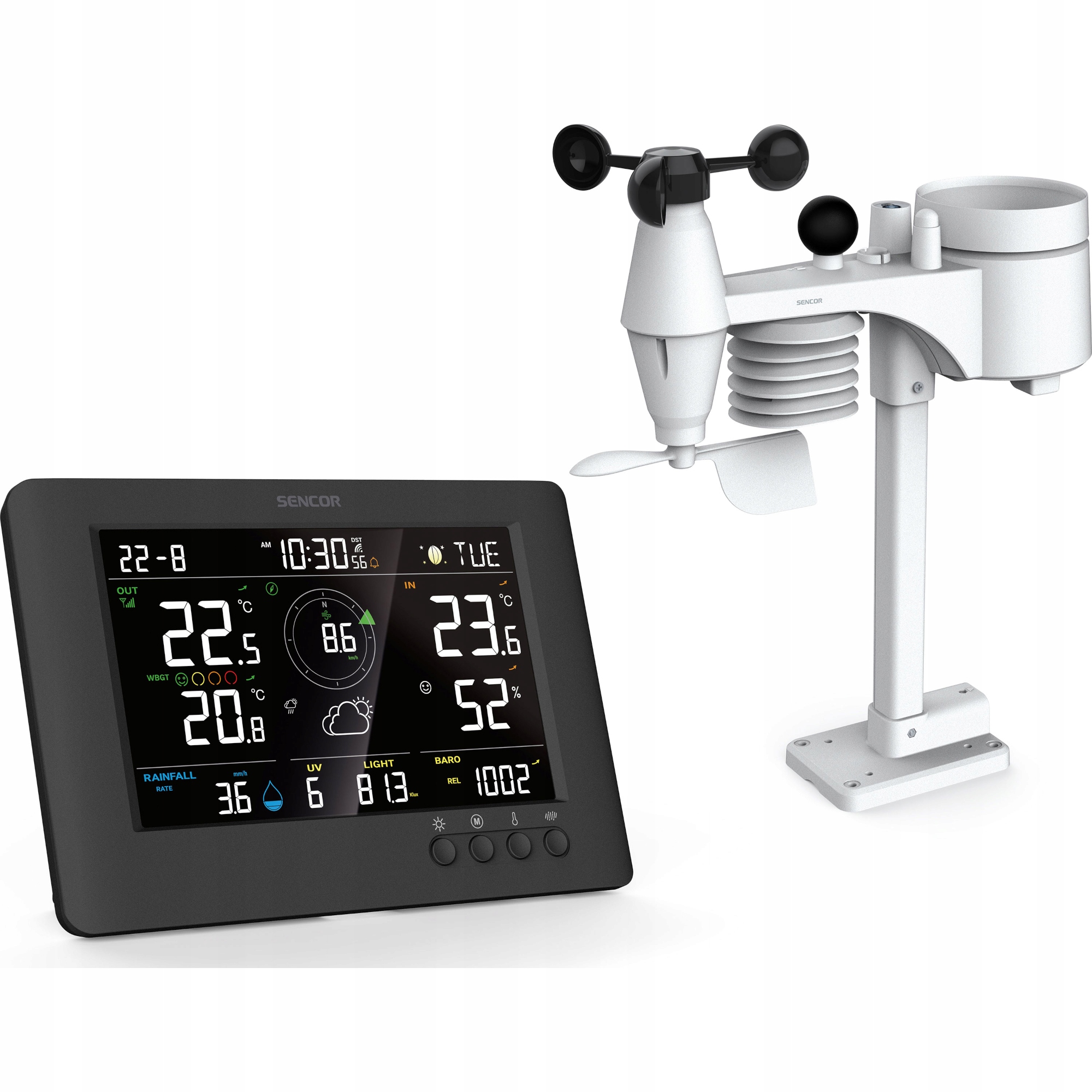 Profesjonalna Stacja pogodowa pogody meteo Sencor Sws 9500 Pomiar Uv