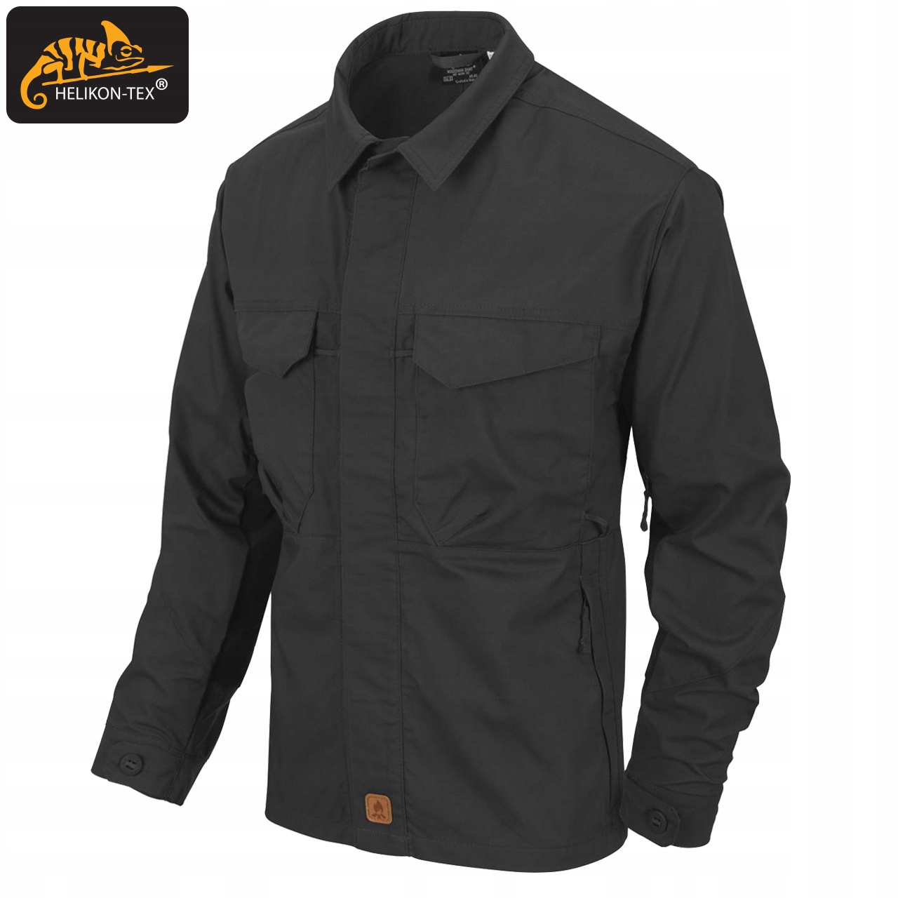 KOSZULA MĘSKA WOODSMAN HELIKON BUSHCRAFT WZMOCNIENIA Czarna Rozmiar 3XL