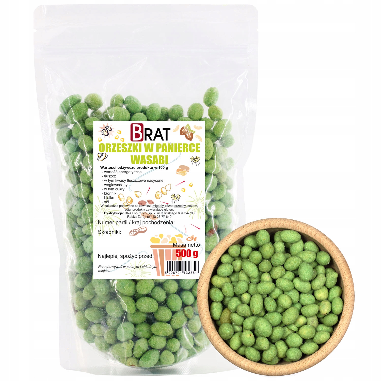 3x Brat Oříšky v panierce wasabi 500g