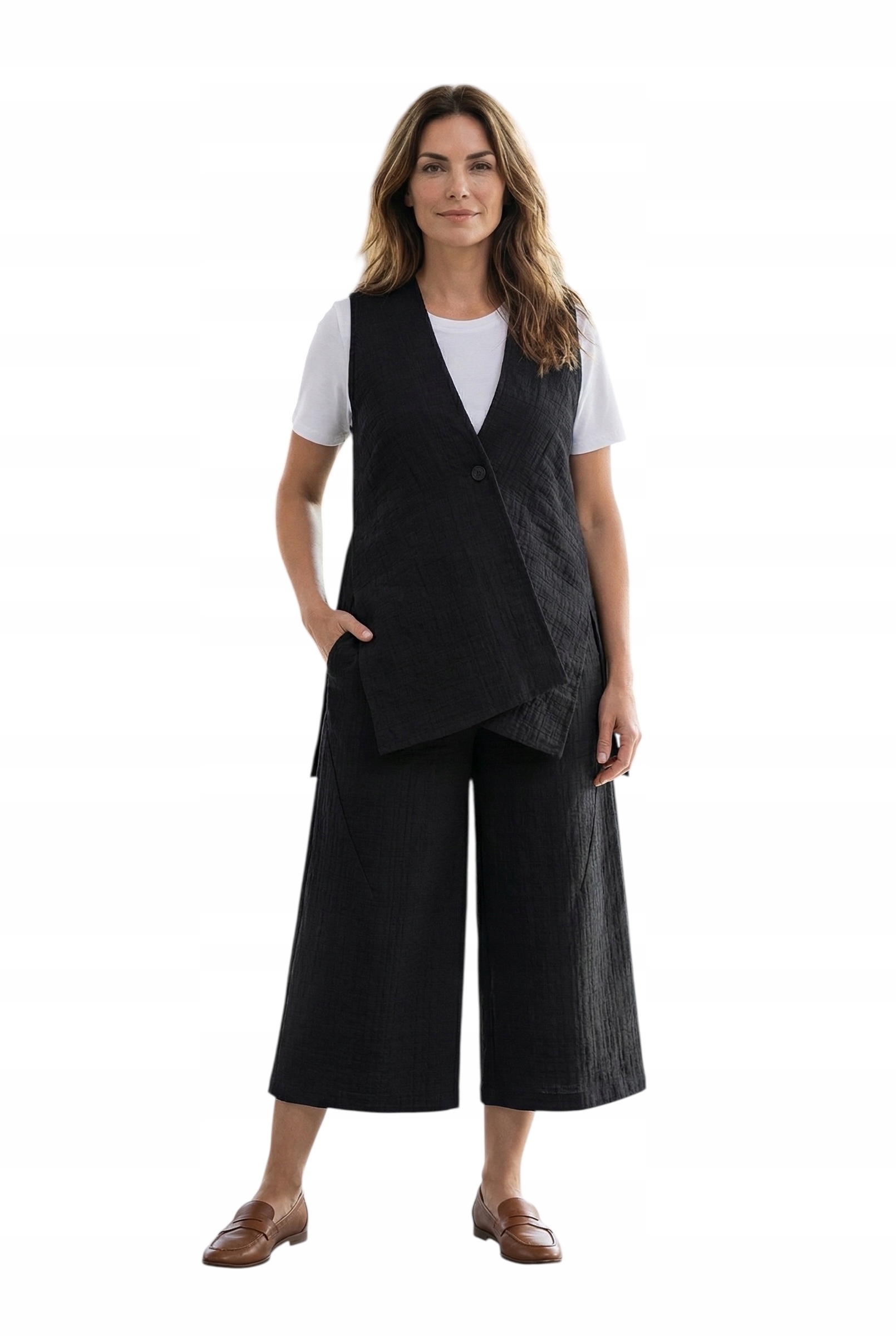 Dámský černý elegantní komplet Wendy Trendy, móda, Italská oversize, Itálie