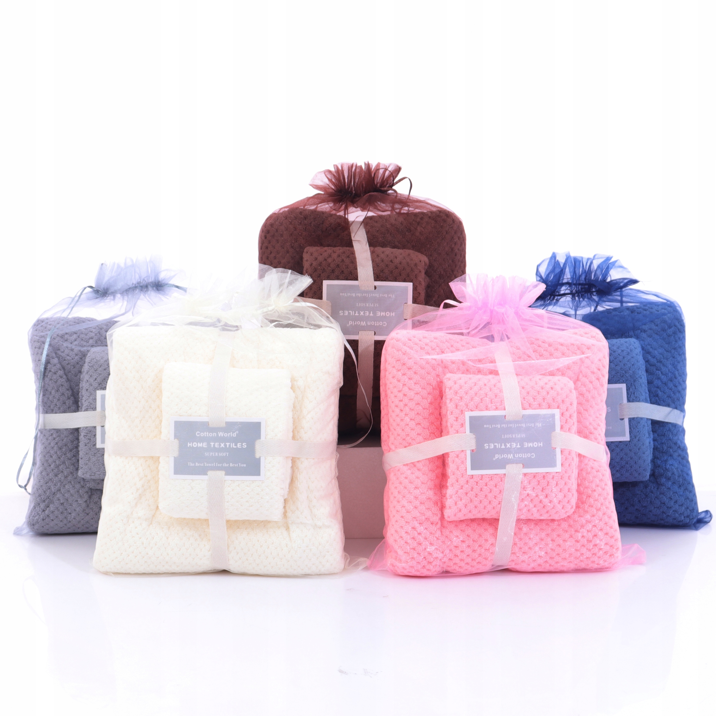 KOMPLET 2x RĘCZNIKÓW Z MIKROFIBRY M02 BRĄZOWY Wymiary ręcznika 30x70cm 70x140cm