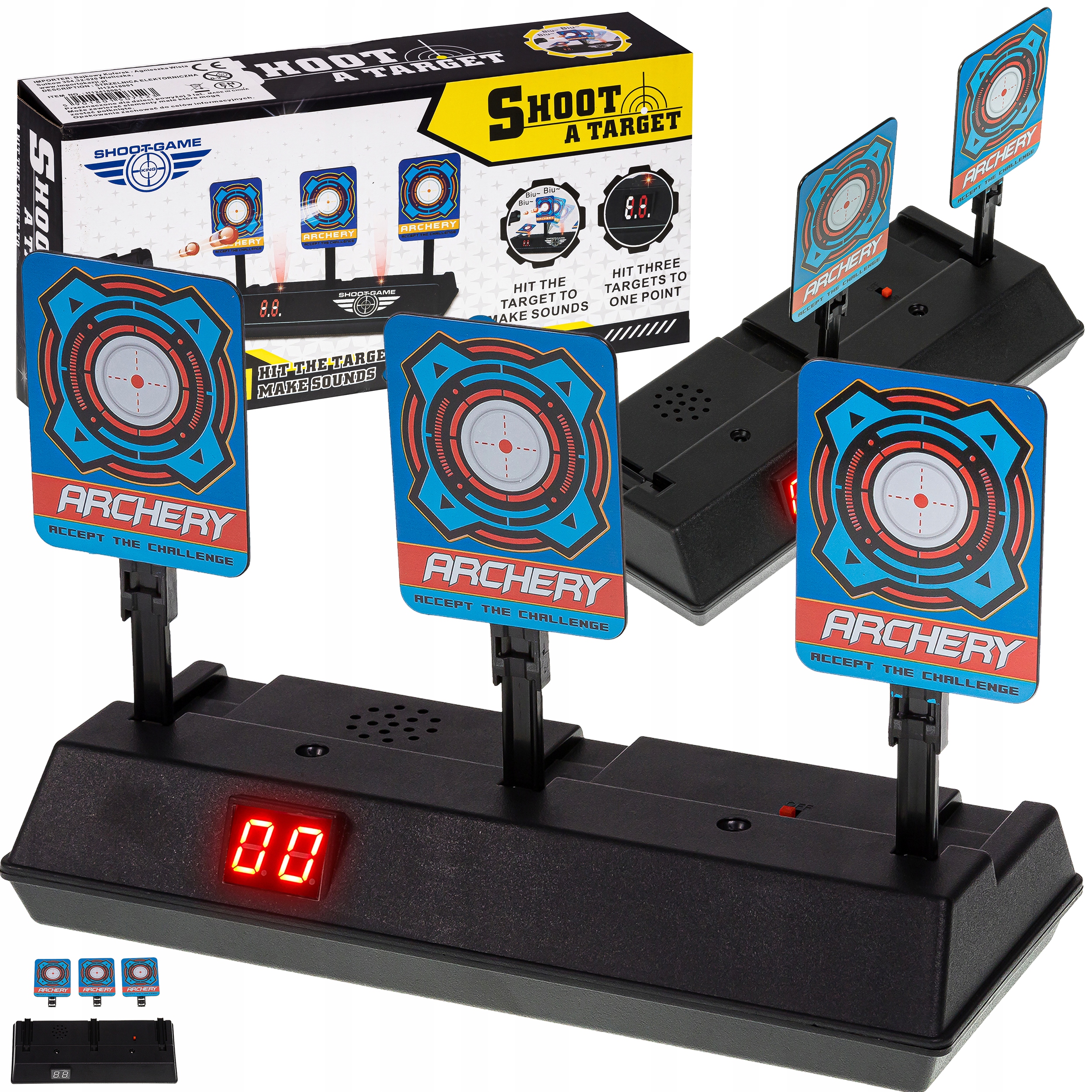 TARCZA ELEKTRONICZNA 3 CELE STRZELNICA AUTOMAT