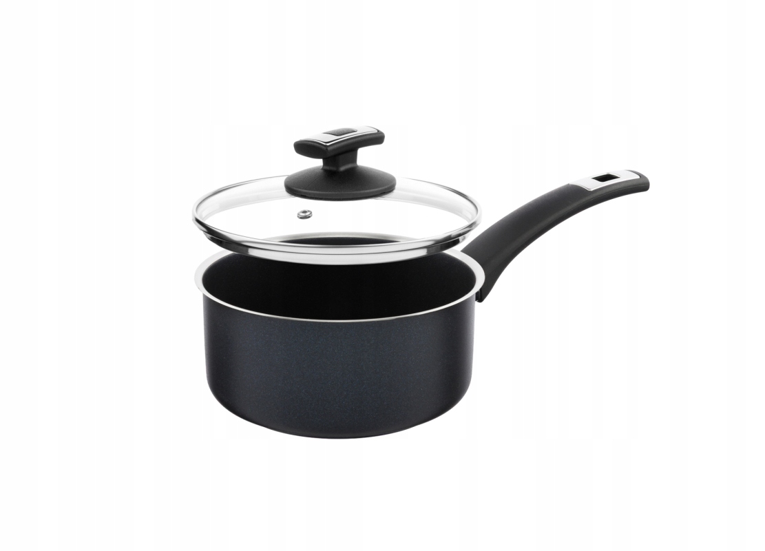 Rajnica s rukoväťou Black Granitec s pokrievkou, priemer 18 cm, objem 2.0 l