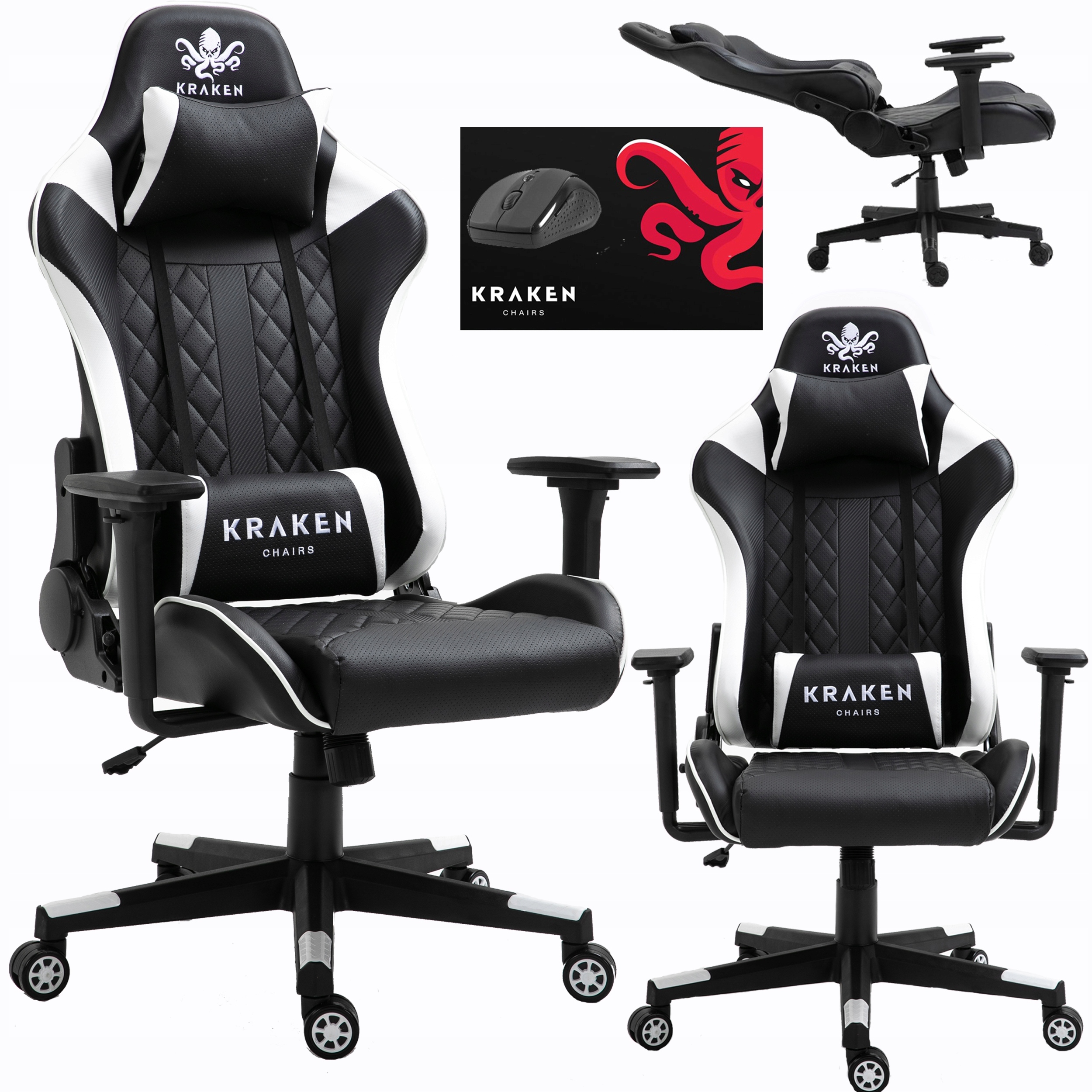 Fotel Gracza Gamingowy Krzesło Komputerowe Obrotowe Do Biurka Regulowane