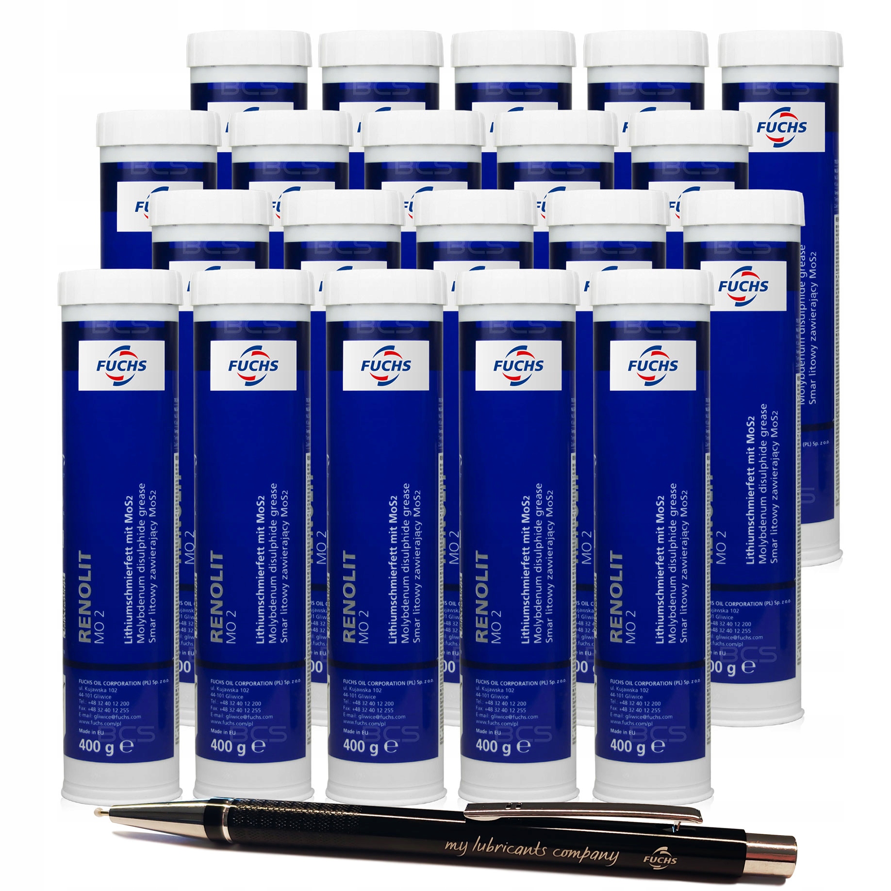 20 x FUCHS RENOLIT MO 2 - SMAR LITOWY - NLGI 2 - W TUBIE 400g