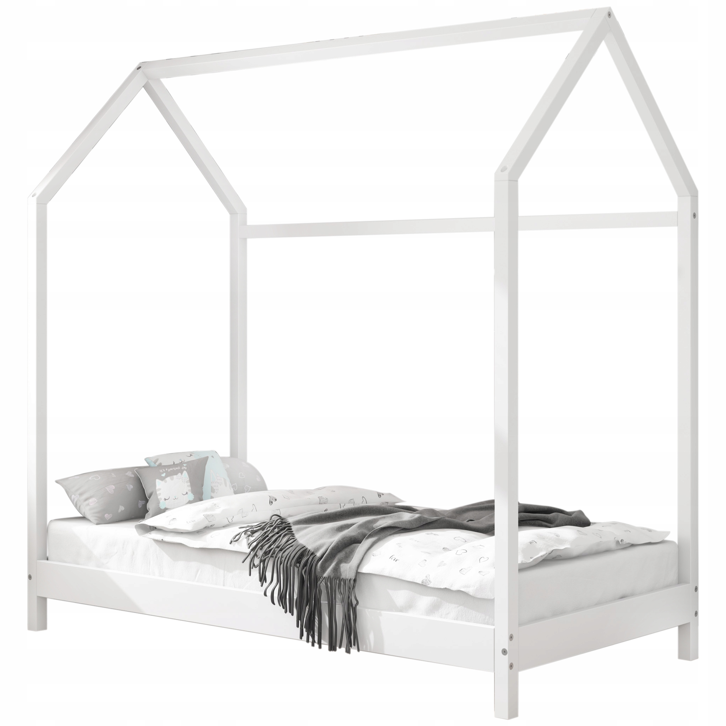 

Łóżko Dziecięce Domek Trig 80X160 Lakier Biały