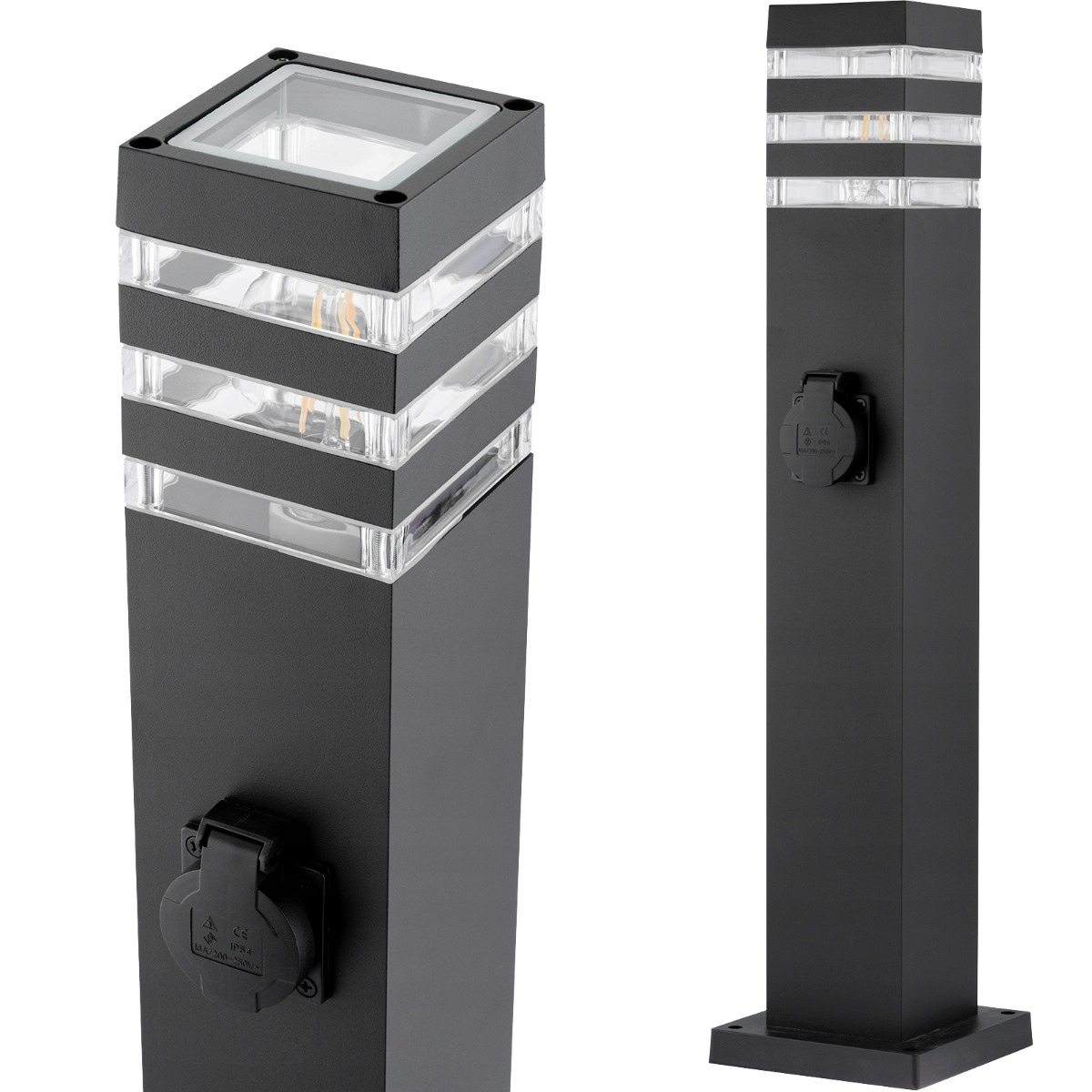 Lampa Ogrodowa stojąca Słupek 80 cm E27 gniazdo 230V SuperLED