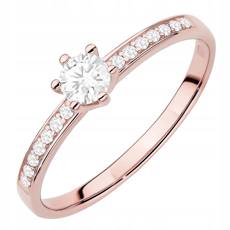 Zlatý Prstýnek pr. 585 14k Laboratorní diamanty 0,37ct