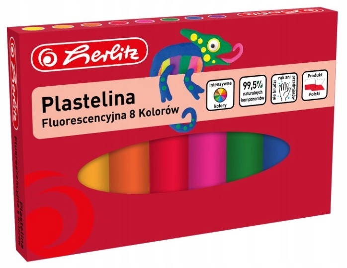 

Plastelina 8-kol. fluoresencyjna, Herlitz