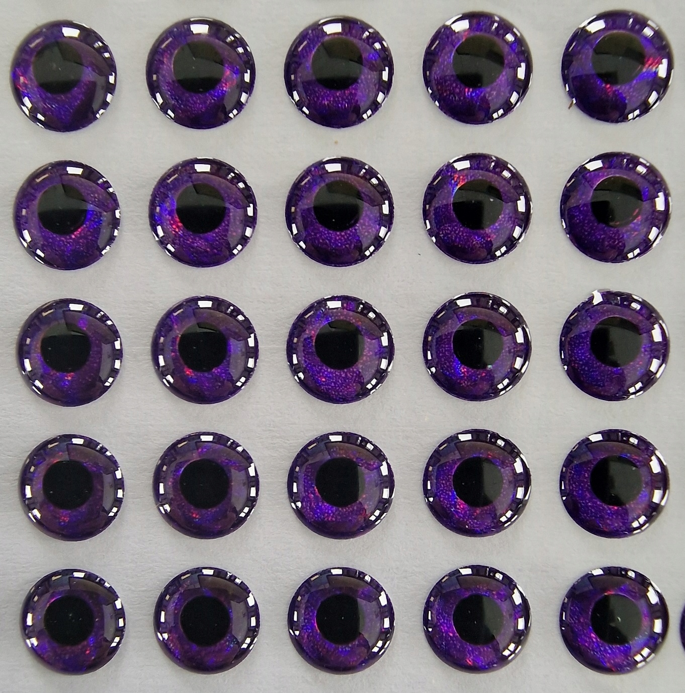 Oczy 3D 9 mm Fioletowe 100 sztuk