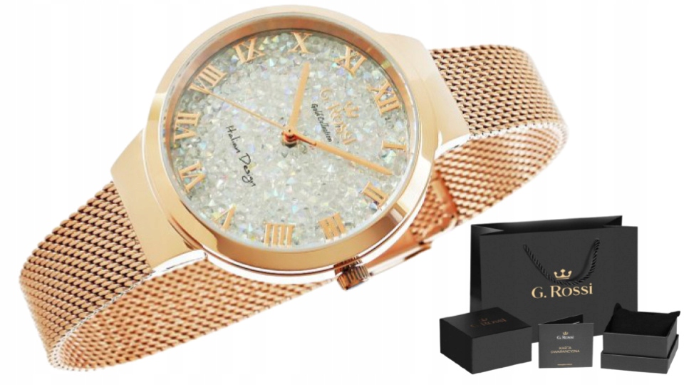 

Zegarek Damski G. Rossi Tarcza Cyrkonie +pudełko