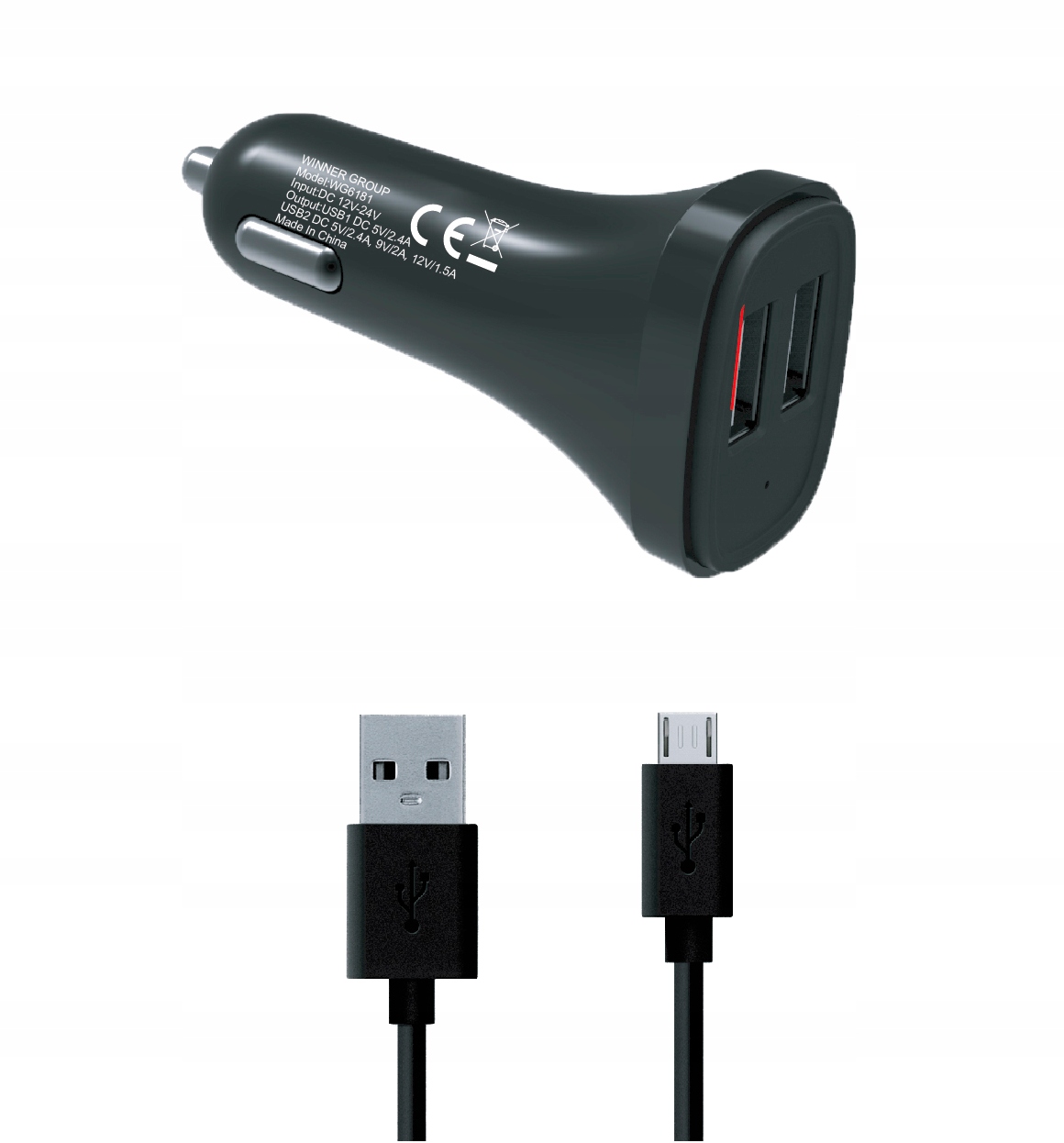 Ładowarka samochodowa 4,8A Qualcomm + Micro USB