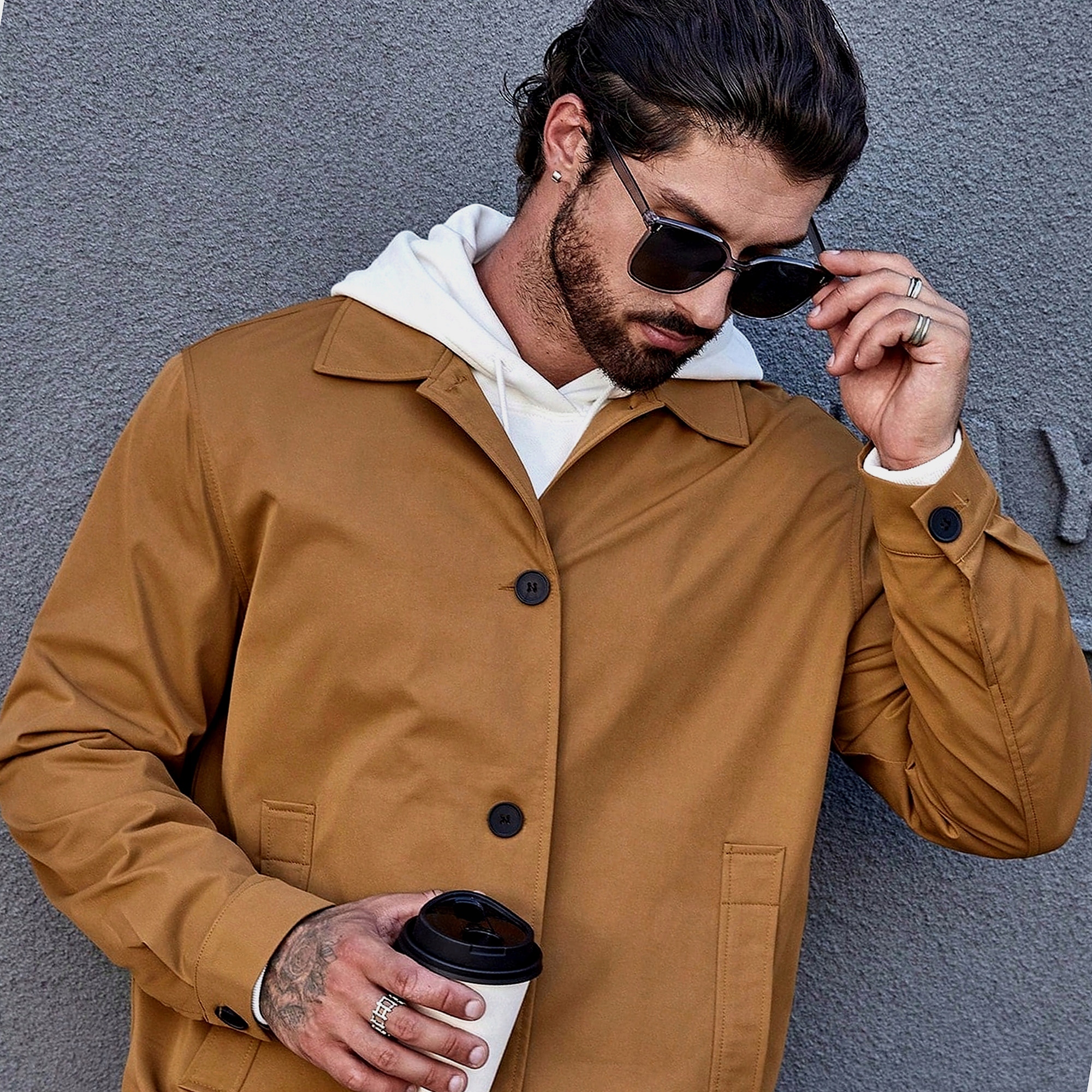Pánská každodenní bunda Čokoládová Bomber Oversize S