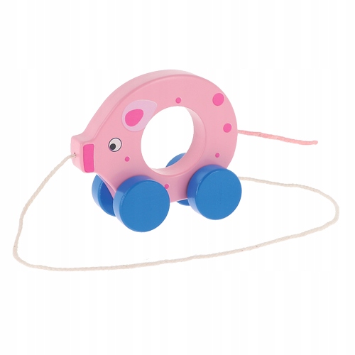 ŚWINKA DREWNIANA NA KÓŁKACH DO CIĄGANIA - TREFL