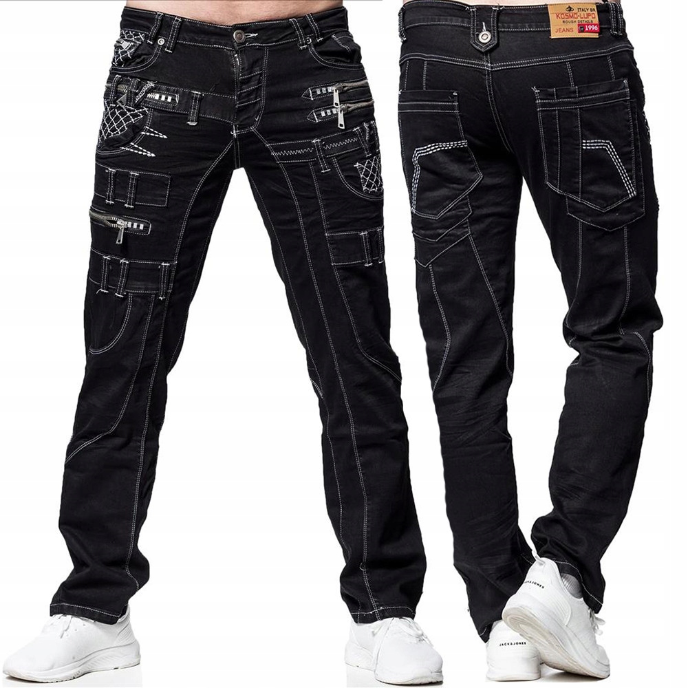 Kosmo Lupo kalhoty pánské KM009-1 L:32 jeans džíny černá 34