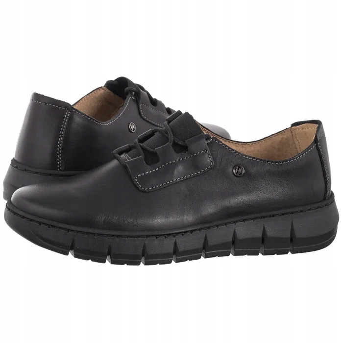 Dámské kožené polobotky Helios černé 434 011 Black