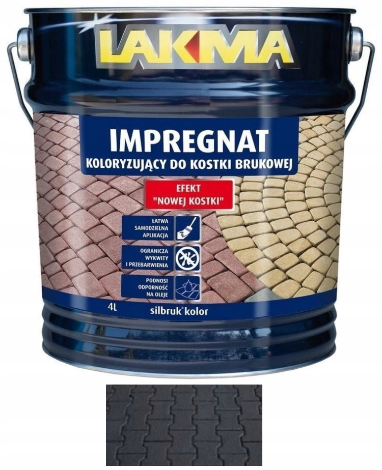 Lakma Silbruk Kolor Odporny Impregnat Do Kostki Brukowej Betonu Antracyt 4L