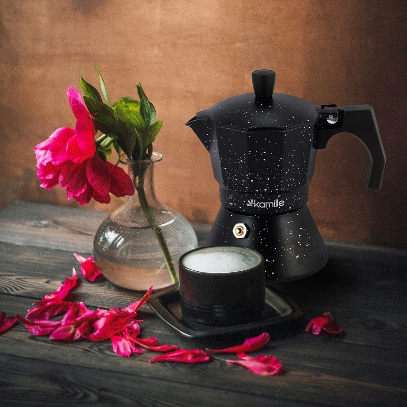 KAWIARKA CIŚNIENIOWA ZAPARZACZ DO KAWY KAMILLE Pojemność 600 ml