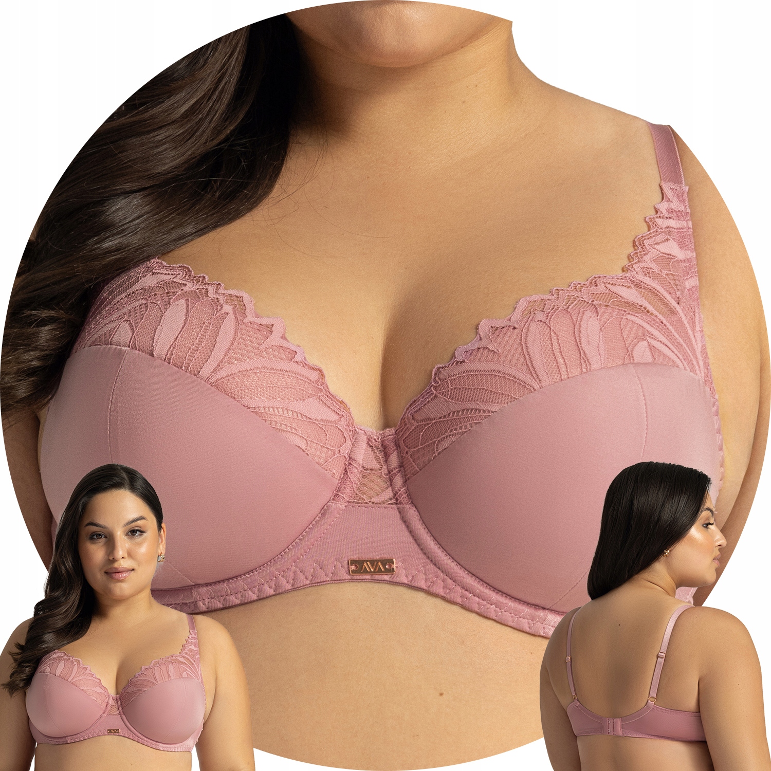 Ava 2107 Yasemin pink peony krajka růžová 95B Vyztužená podprsenka