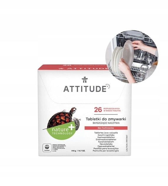 Levně Attitude Nature+, přírodní tablety do myčky, 26 ks