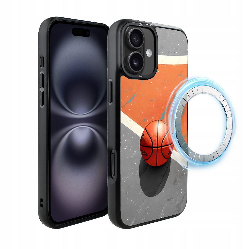 Pouzdro pro iPhone 16 Plus Ibizu DropGuard Matt s MagSafe, Basketbal