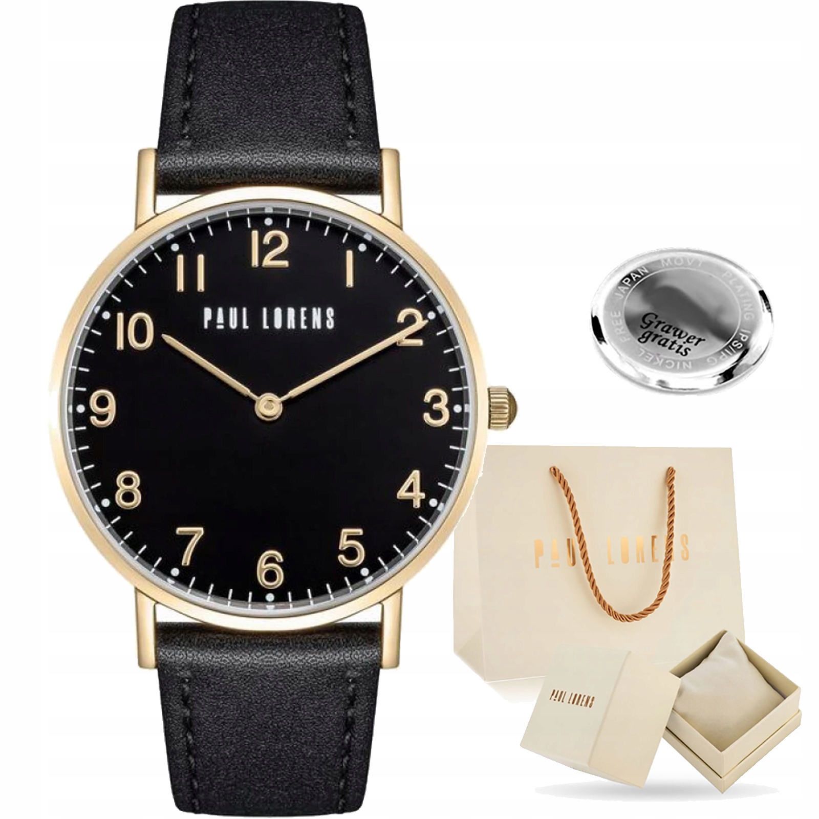 Dámské hodinky Paul Lorens Divali kožený ciferník číslice jako dárek Gravírování