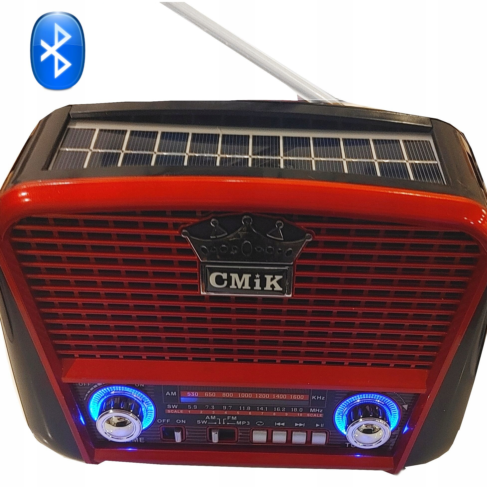 Prenosné retro rádio SOLAR Bluetooth napájané EAN 5904610811764