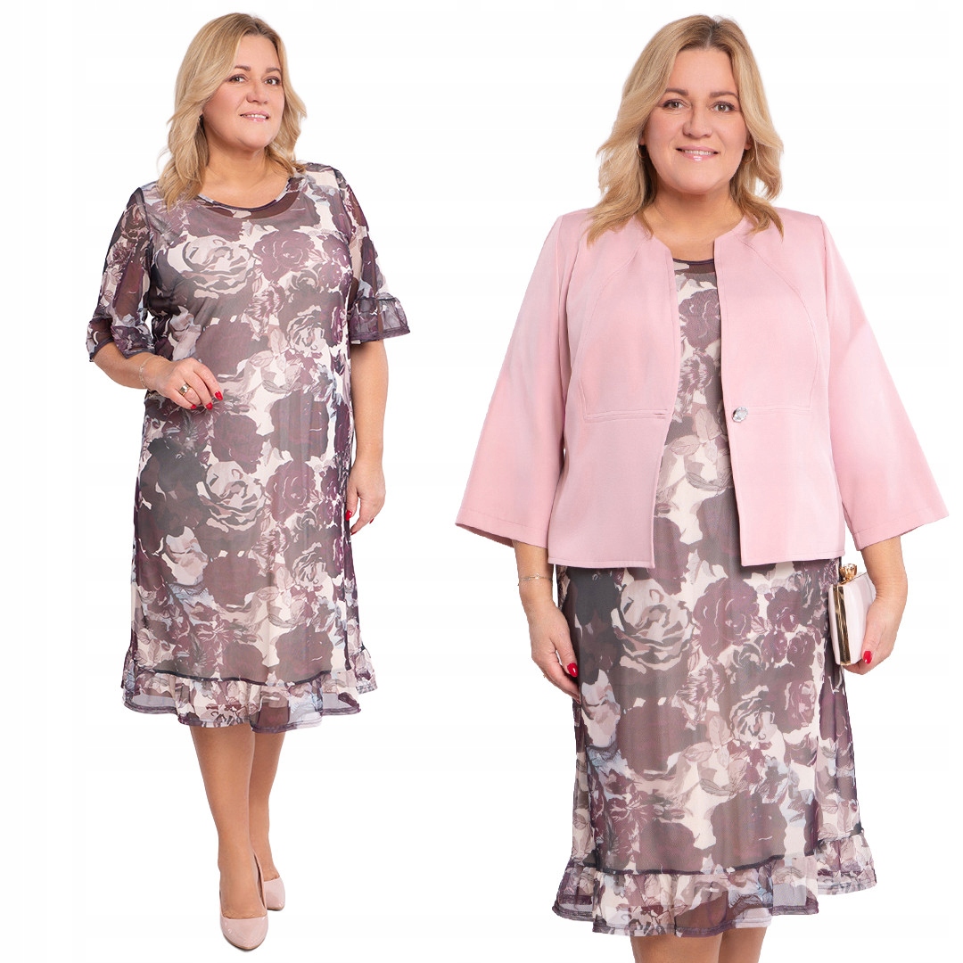 Šedo-růžová šaty sukně 60