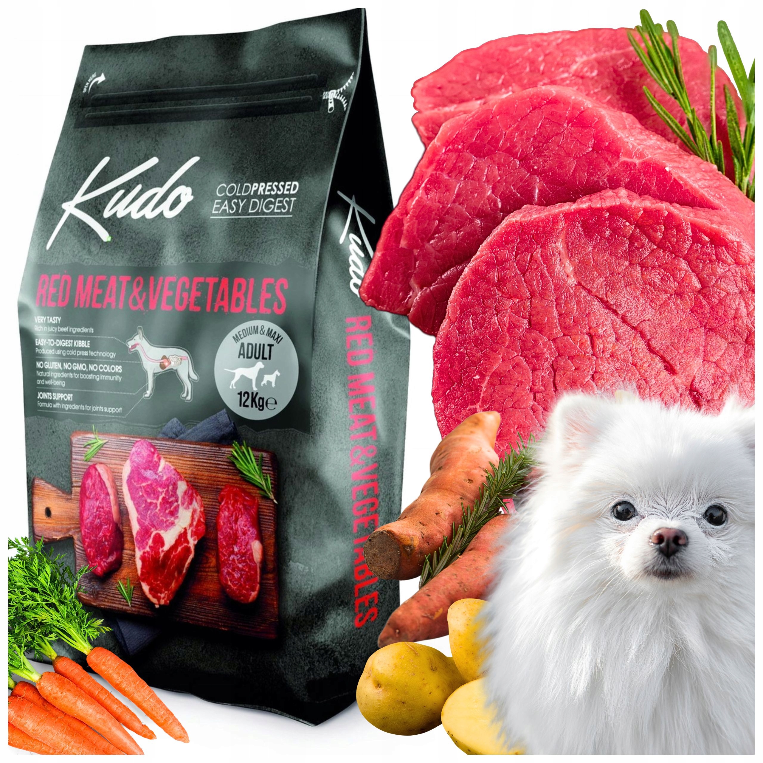 Levně Kudo Krmivo Suché Pro Psa 12KG Mini Adult Coldpress Premium Hovězí a zelenina