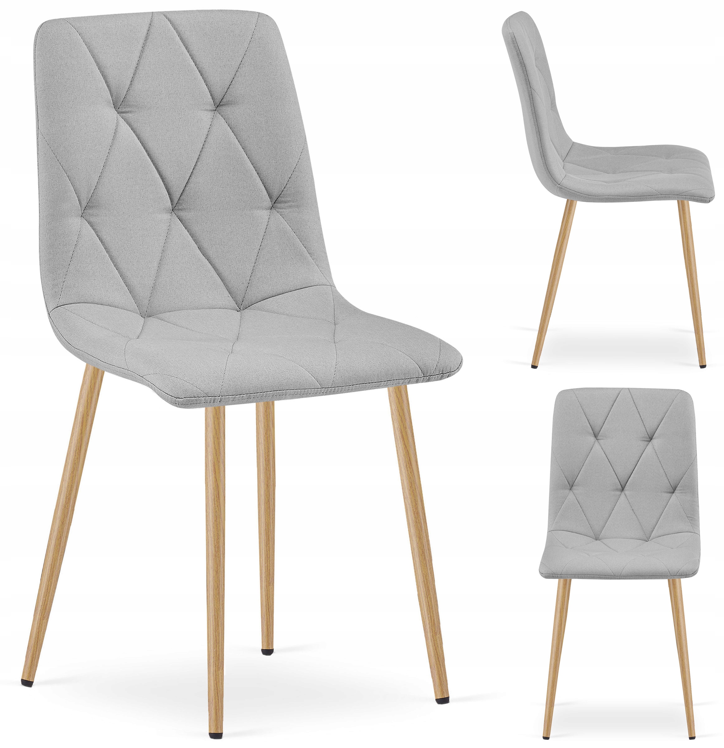 Krzesło Tapicerowane Do Salonu Kuchni Jadalni Jasnoszare Lumines