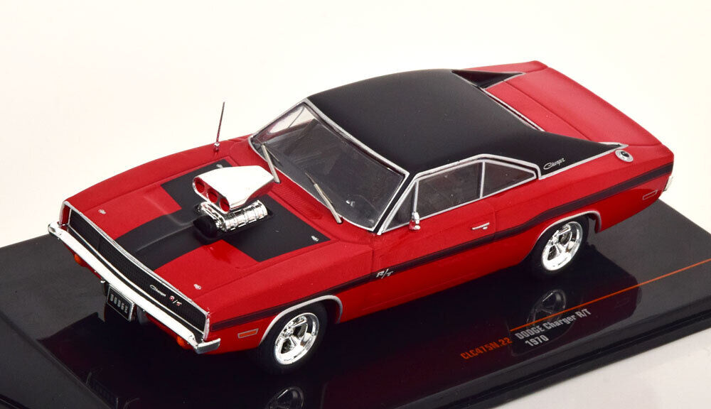 Dodge Charger R/t Red black 1970 1/43 ixo