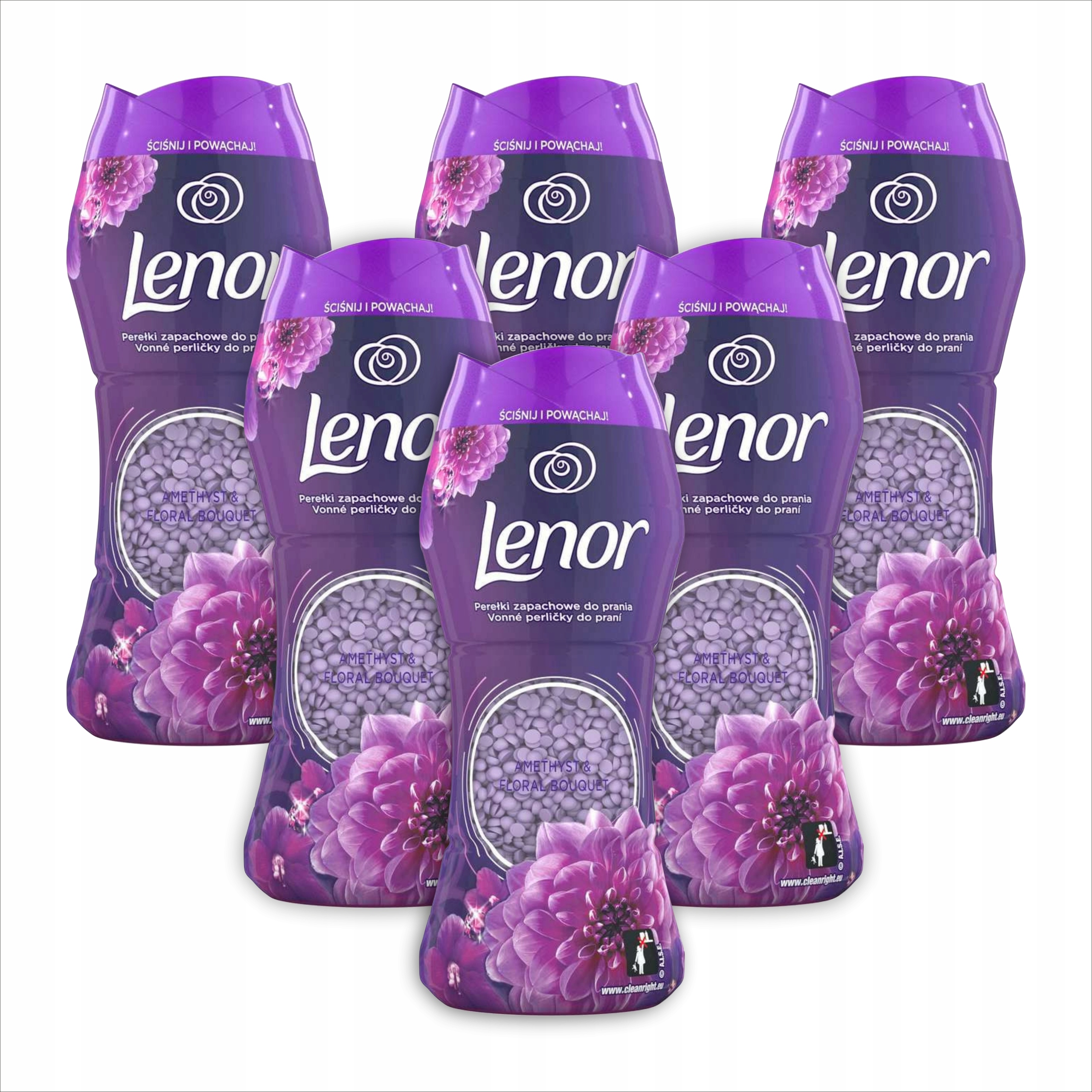 Levně Lenor Vonné Perličky 6 Ks Amethyst&floral Bouquet Unstoppables Granule