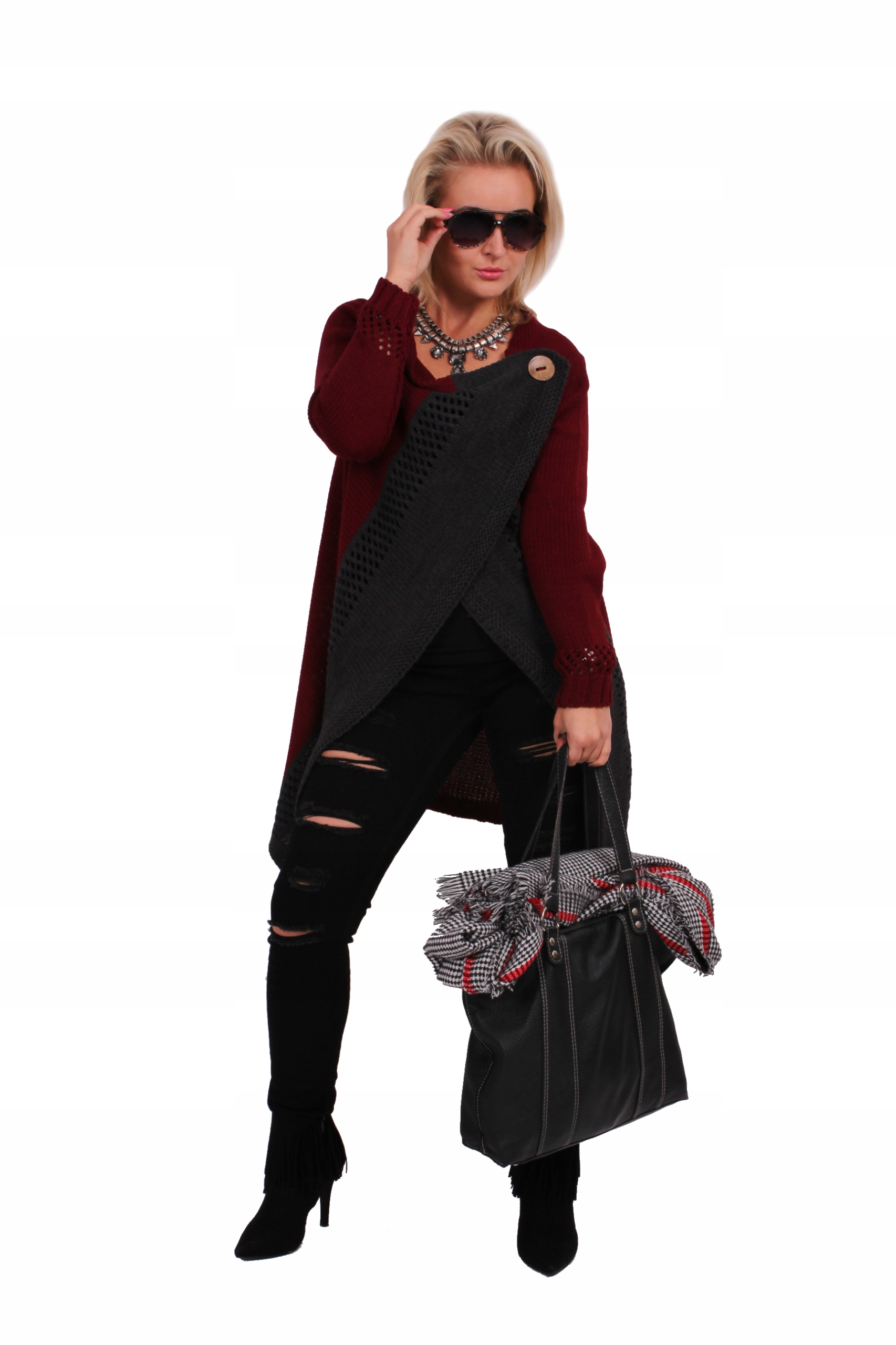 

Pasmantex Cortina Luźny Sweter Kardigan Narzutka