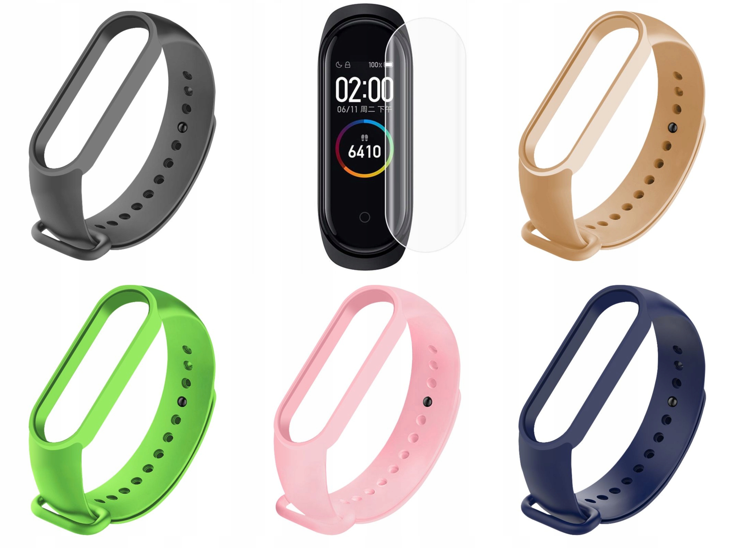 

Pakiet 5 szt + Folia Opaski Xiaomi MI Band 3 / 4