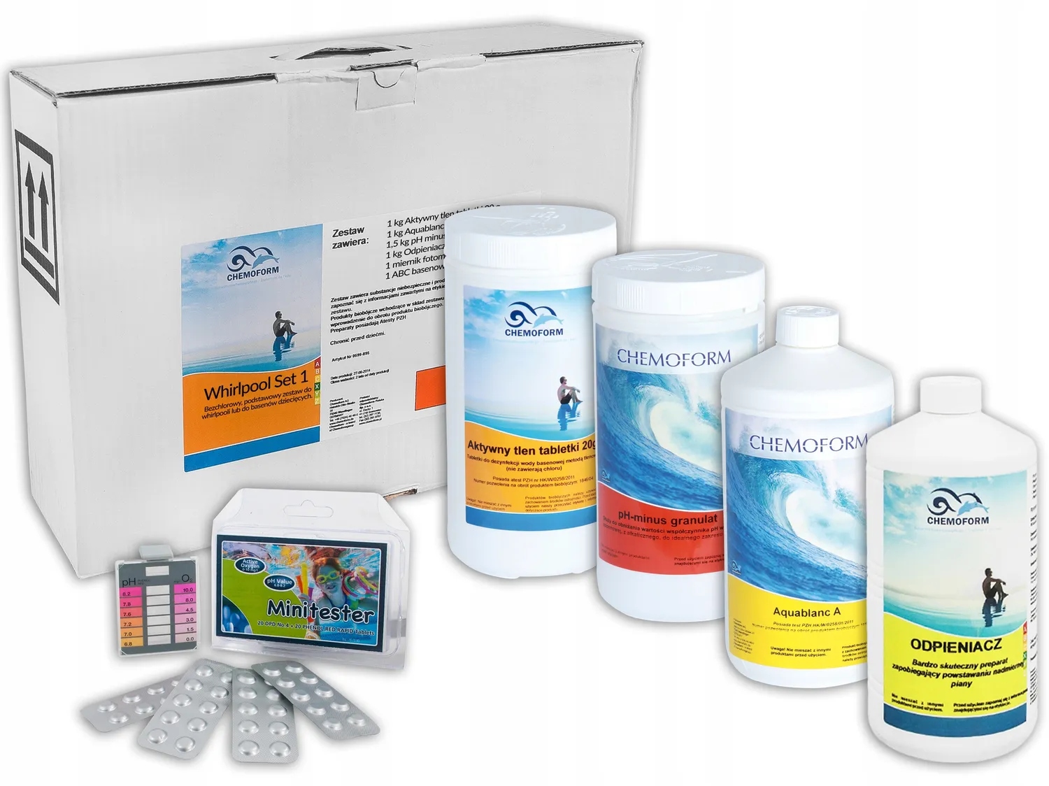 Chémia pre vírivku/bazén Bez Chlóru Whirlpool Chemoform Aktívny kyslík Set 1