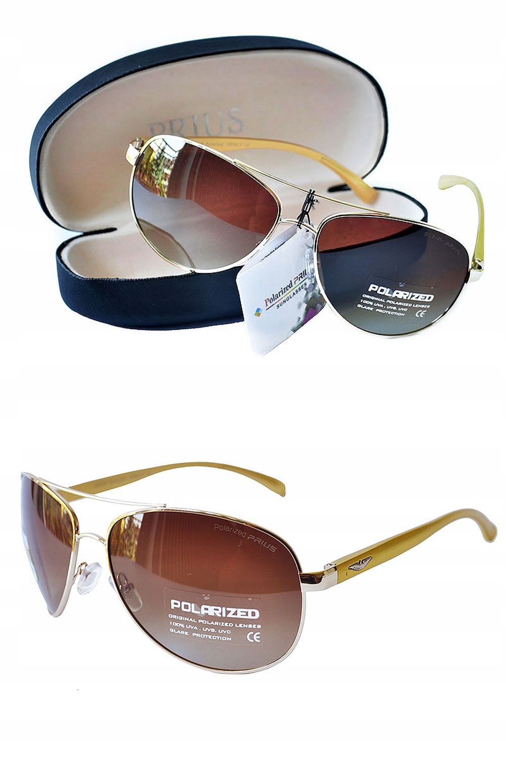 OKULARY MĘSKIE POLARYZACYJNE PRIUS PILOTKI FLEKS Długość zausznika 140 mm