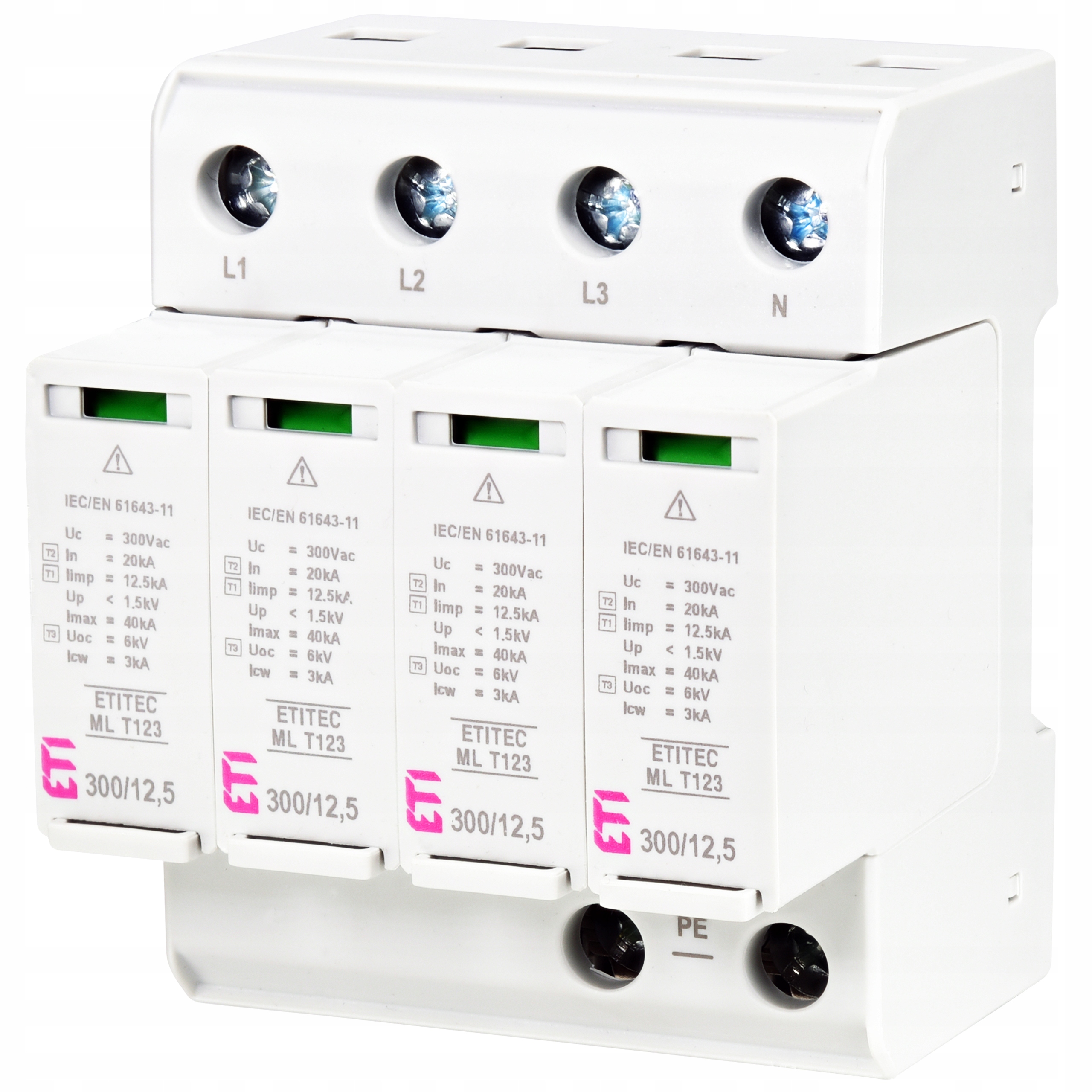 Omezovač přepětí Etitec ML 300/12,5 4+0 T1,T2,T3(B+C+D) 12,5kA varistor