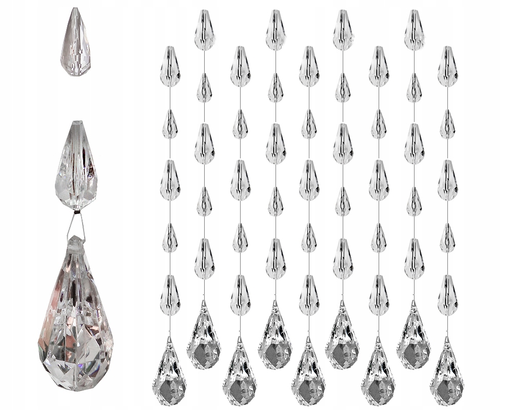 

Cudne Łezki * koraliki Makarony kryształki 60cm W2