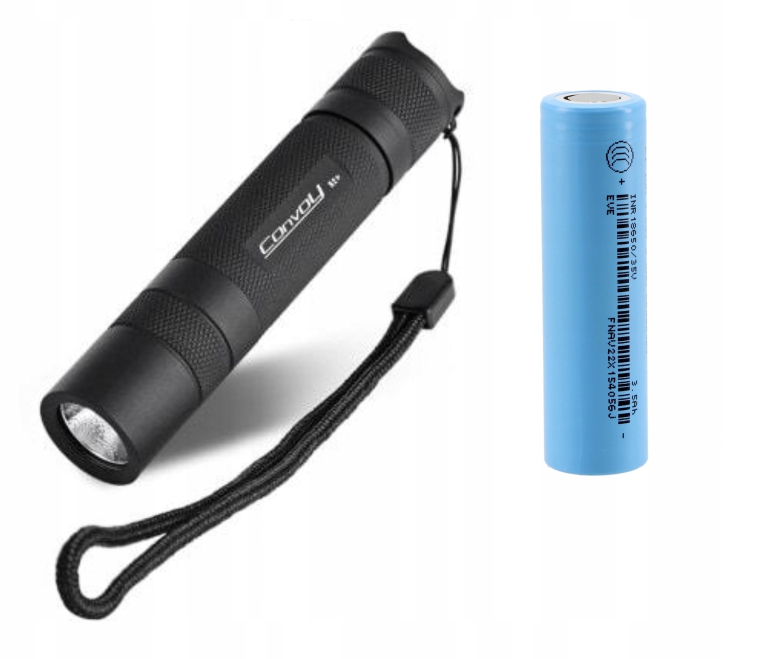 Zestaw Latarka Convoy S2+ SST20 6500K 7135*8 1000lm Ogniwo Eve 3500 mAh