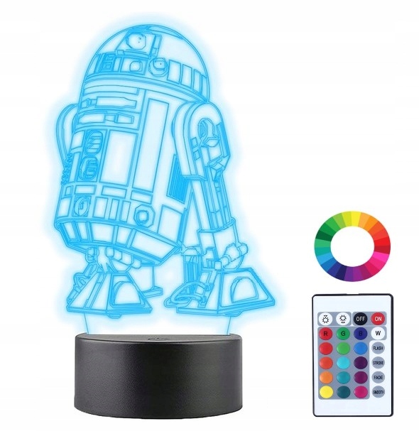 

Lampka Nocna 3D Led Star Wars R2-D2 Grawer