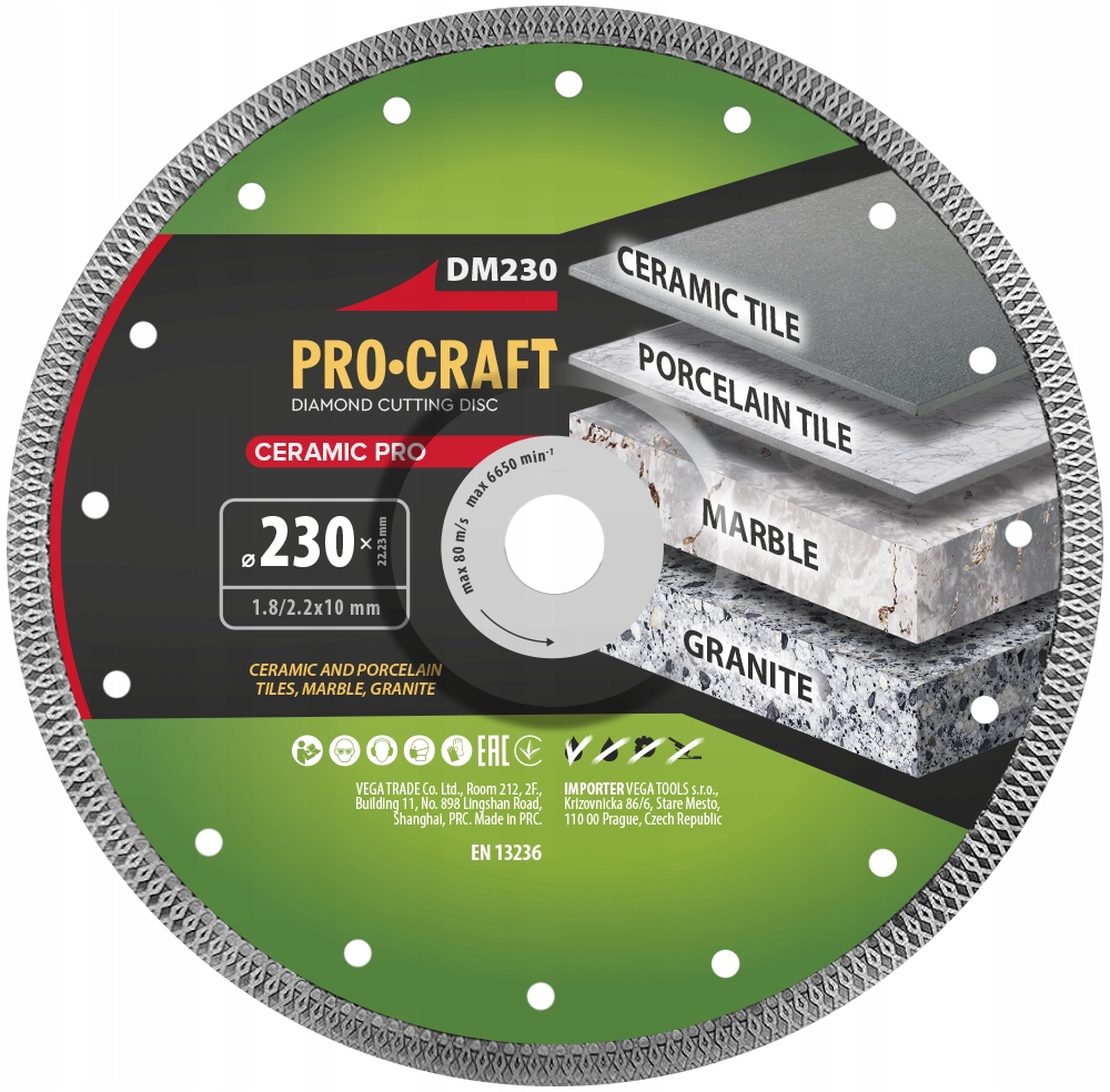 Diamantový řezný kotouč Ceramic Pro Procraft DM230