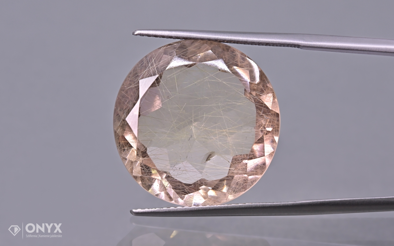 Křemen s rutilem fazetovaný kulatý fi 20 mm