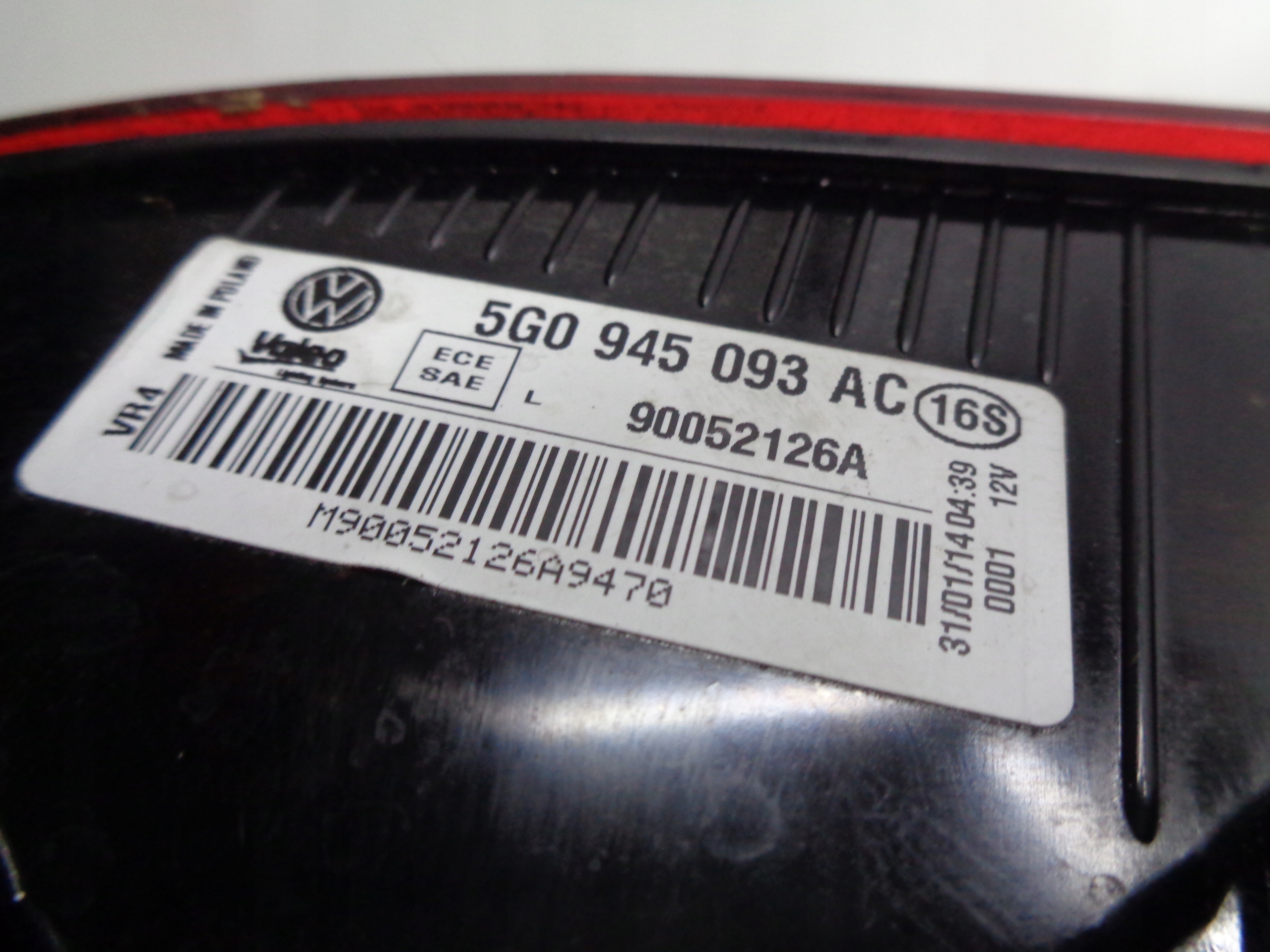 VW GOLF VII 7 HB light left rear part to the bonnet 12r