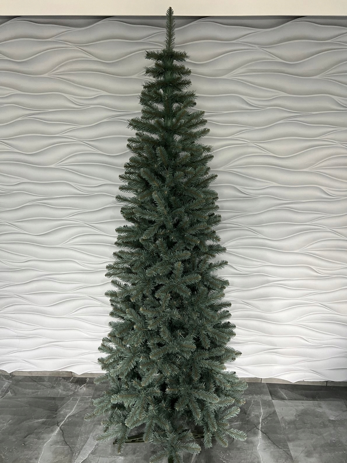 Umelý Vianočný Stromček Jedľa Strieborná Štíhla 240CM Úzka V Špici Slim Silver