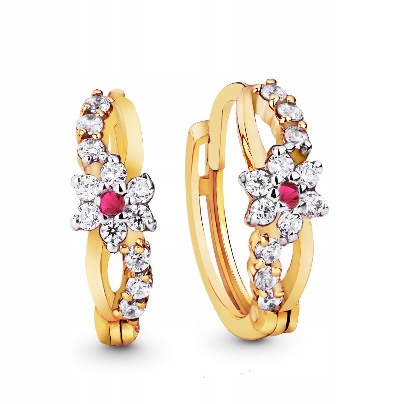 Złote Kolczyki Z Cyrkoniami Złoto 585 14K L611r