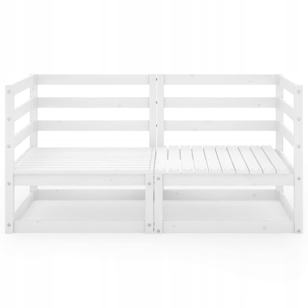 2-OSOBOWA SOFA OGRODOWA, BIAŁA, LITE DREWNO SOSNOW Linia vidaXL