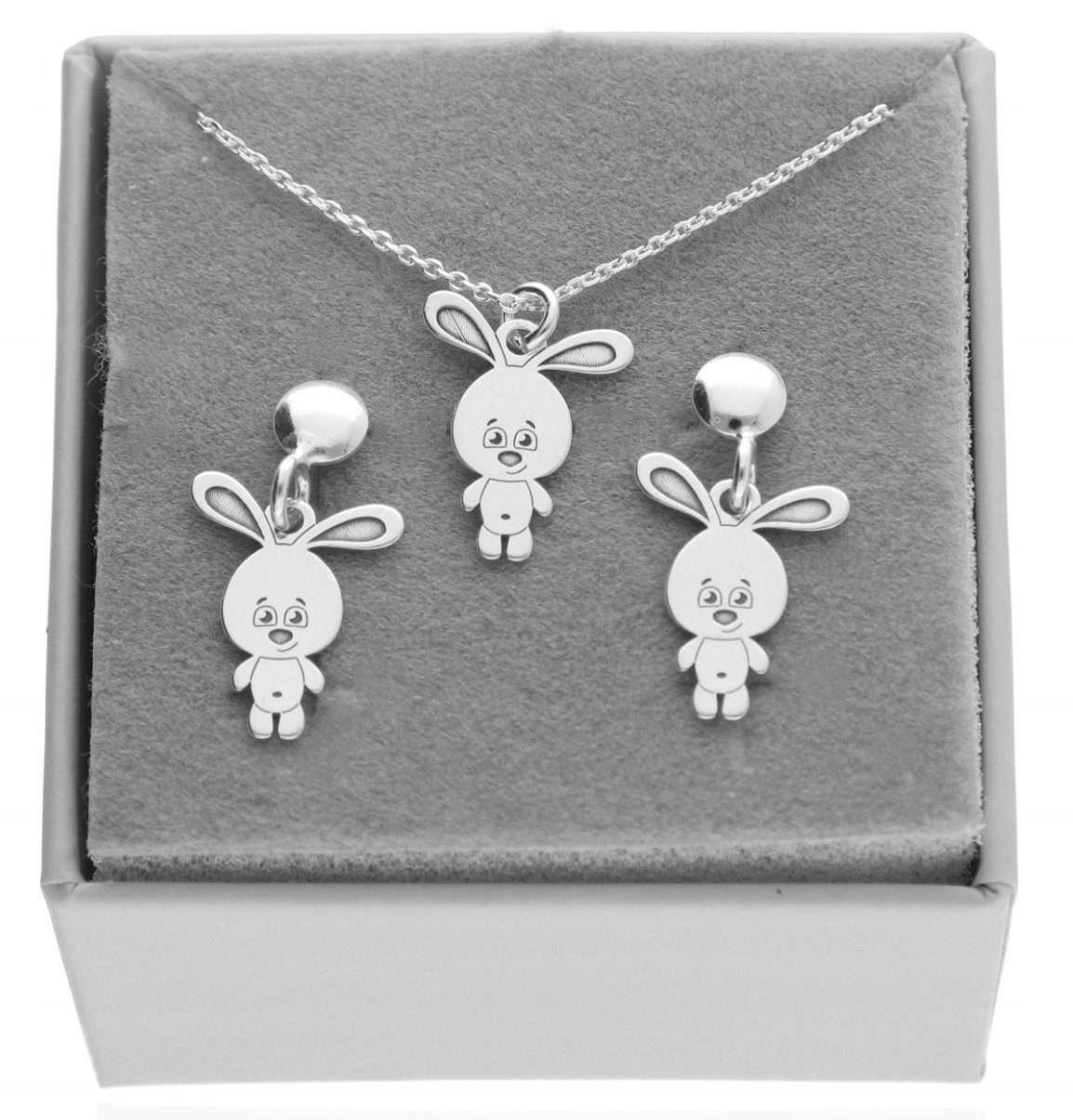 Dětský komplet zajíček pro štěstí stříbro 925