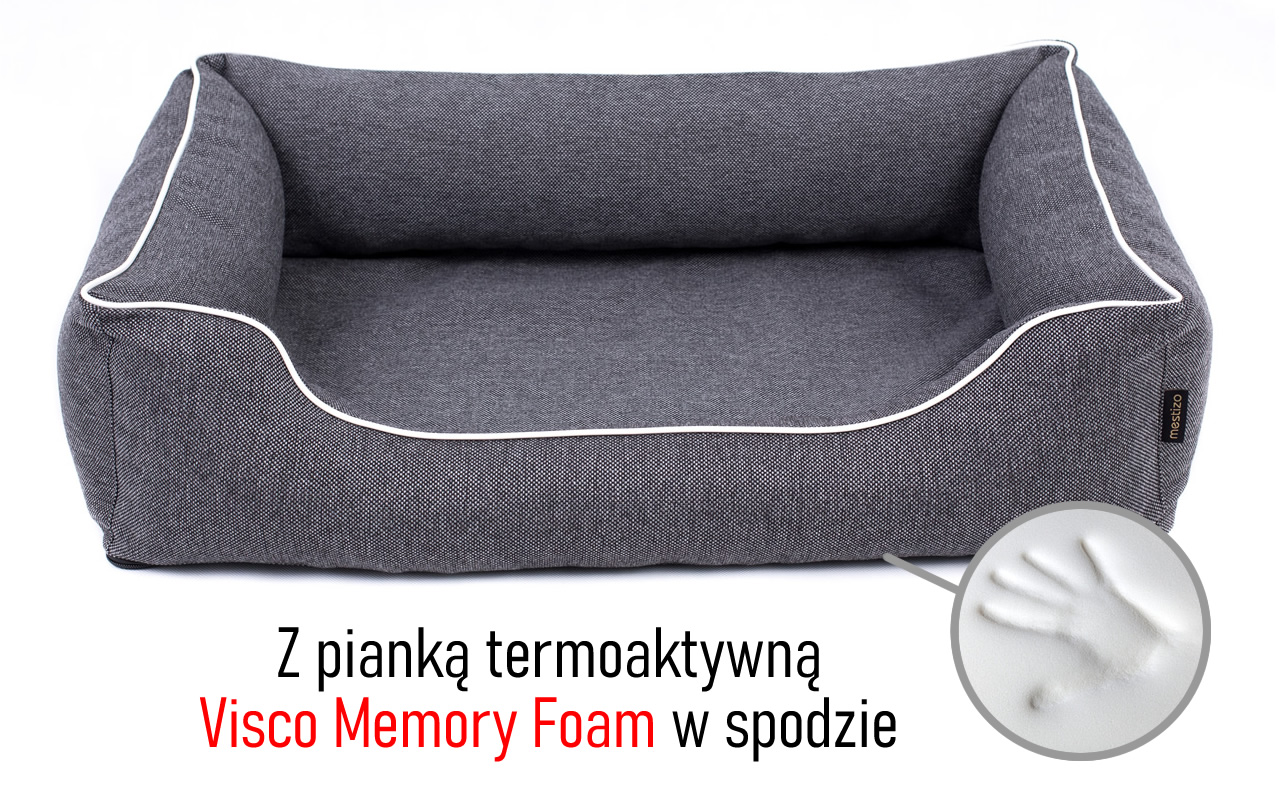 Ortopedická pelíšek pro nemocného psa Pl 80x60, rozebíratelná, šedá