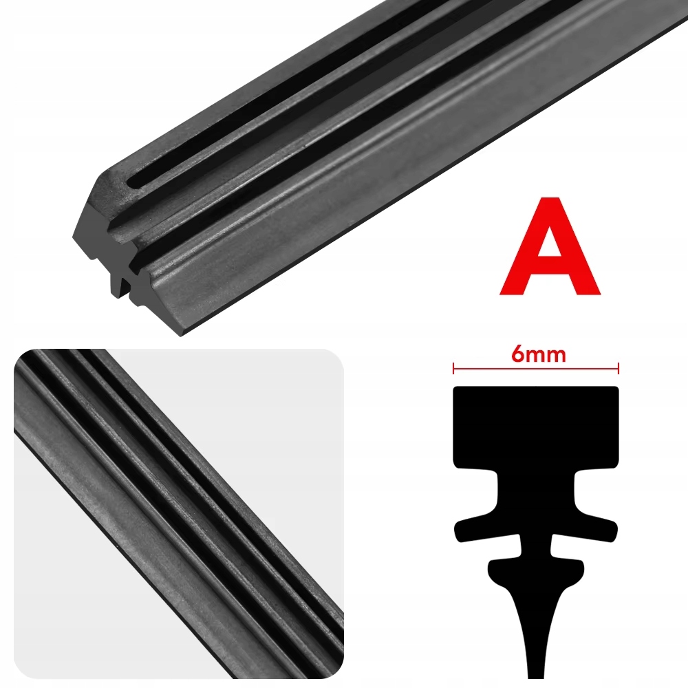 Gumki do wycieraczek grafitowe wymienne do pióra wycieraczki 2x700mm A 6mm