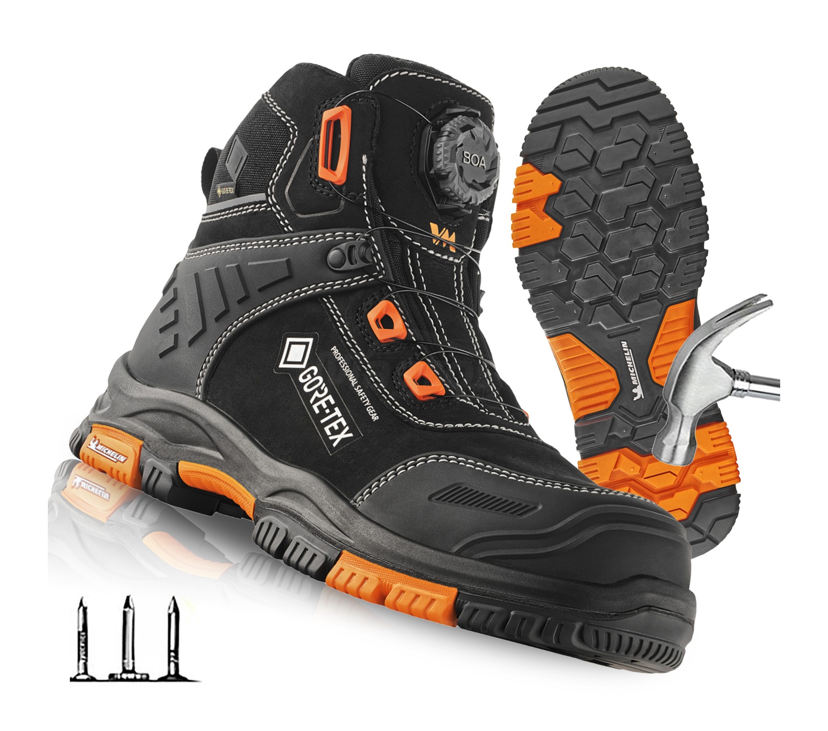 Voděodolná pracovní obuv Michelin Bozp VM Oakland S7L S3 Hro Boa 44